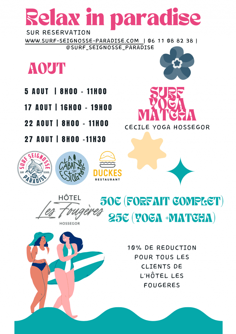 Affiche surf paradise pour Hotel Les Fougères